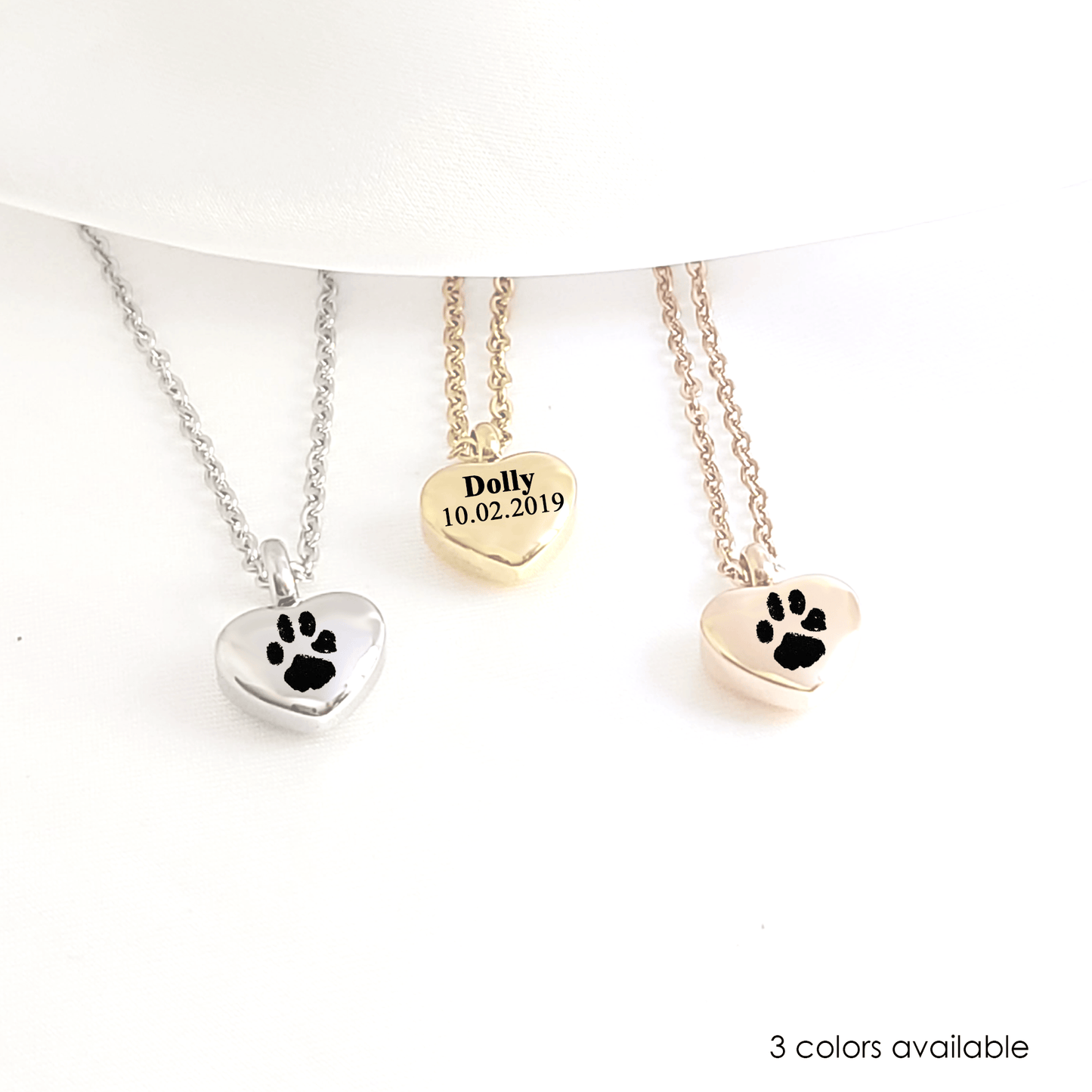 Dog paw print cremation heart urn necklace for ashes. - mobimomentos