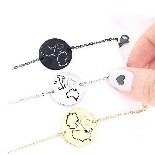 Two map bracelet for woman - mobimomentos