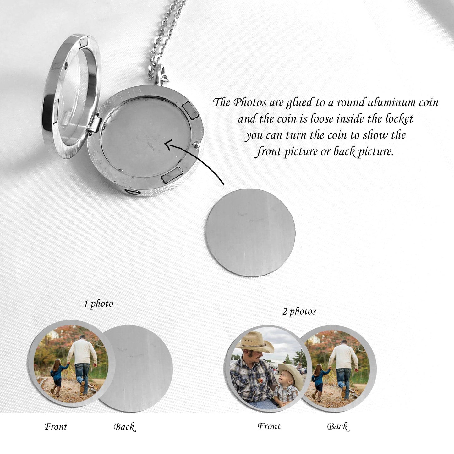 Memorial locket with photos and urn for ashes. - mobimomentos