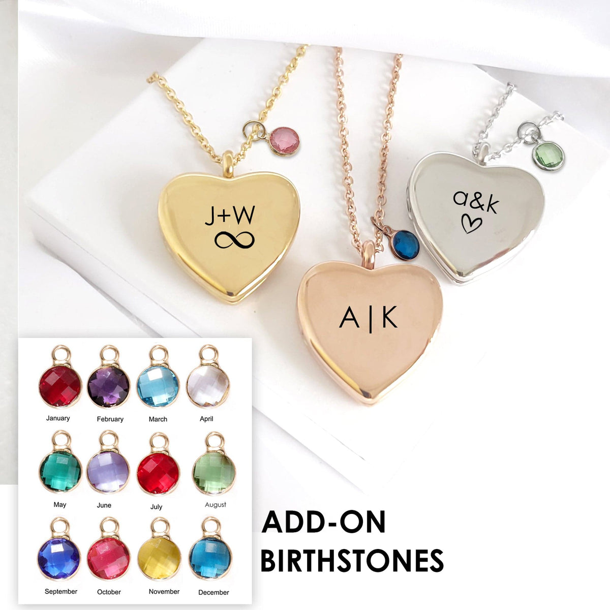 Anniversary locket with engraving and photos for her. - mobimomentos