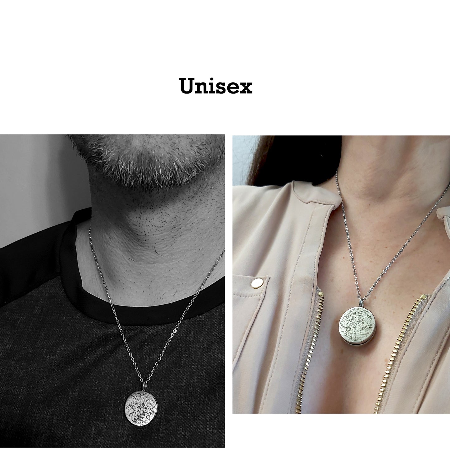 Custom star map locket with photo