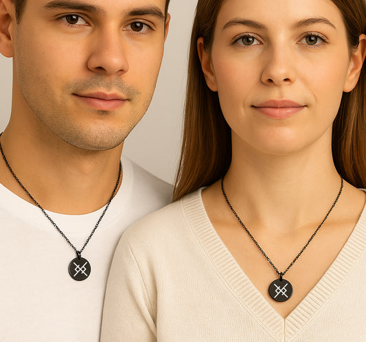 Viking love couples necklace for her and him, LGBT
