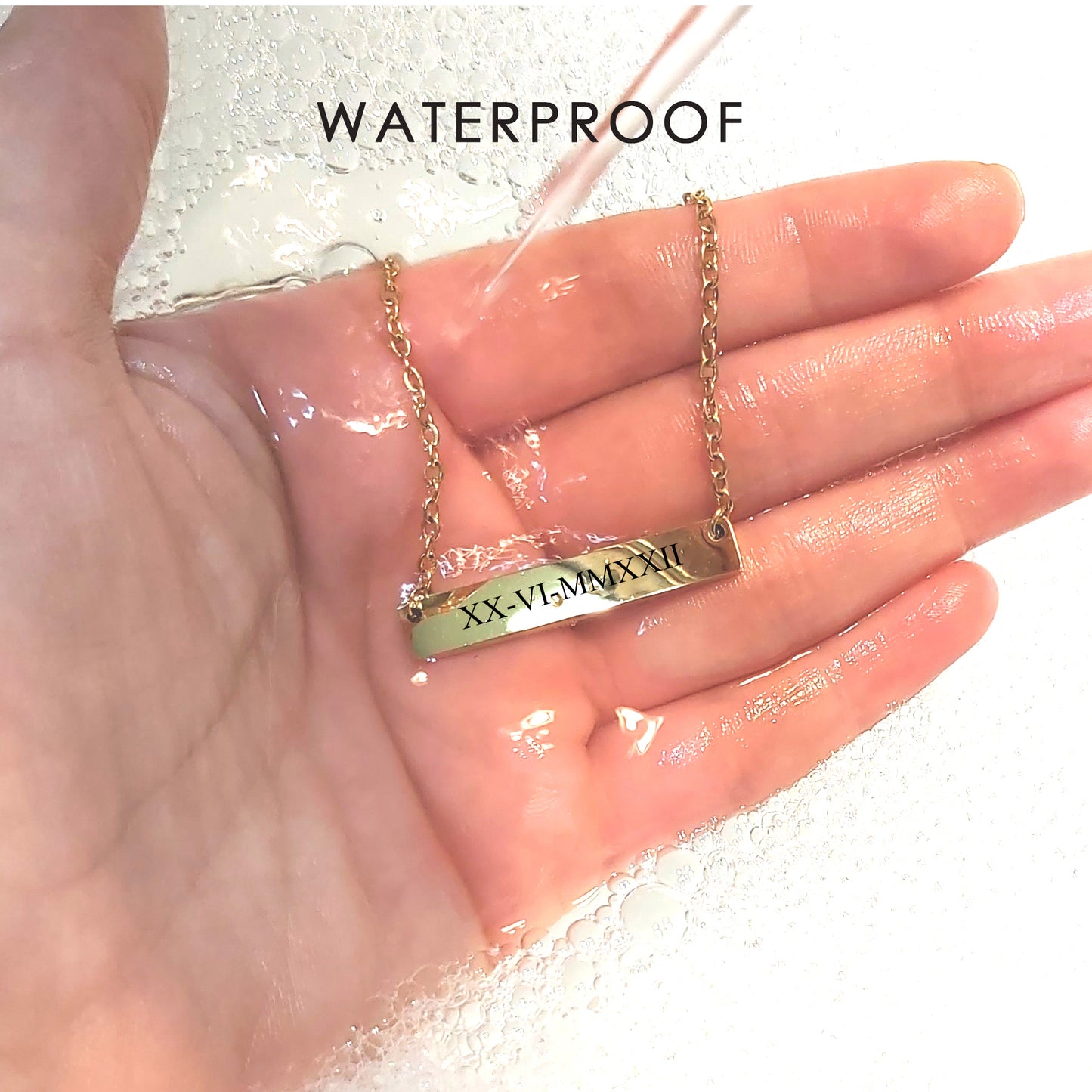 Custom coordinates bar necklace