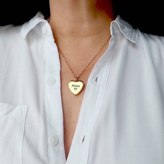 Heart locket for girls with photos. - mobimomentos