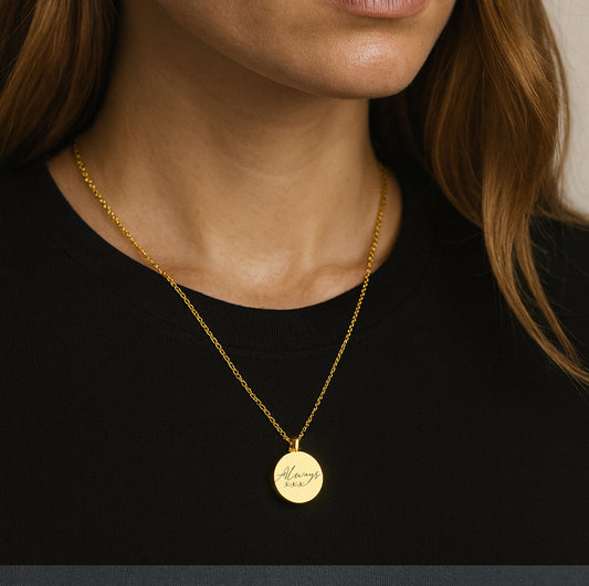 Custom handwriting urn necklace for human ashes for her and him.