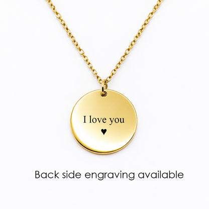 Custom footprint necklace engraved with baby name