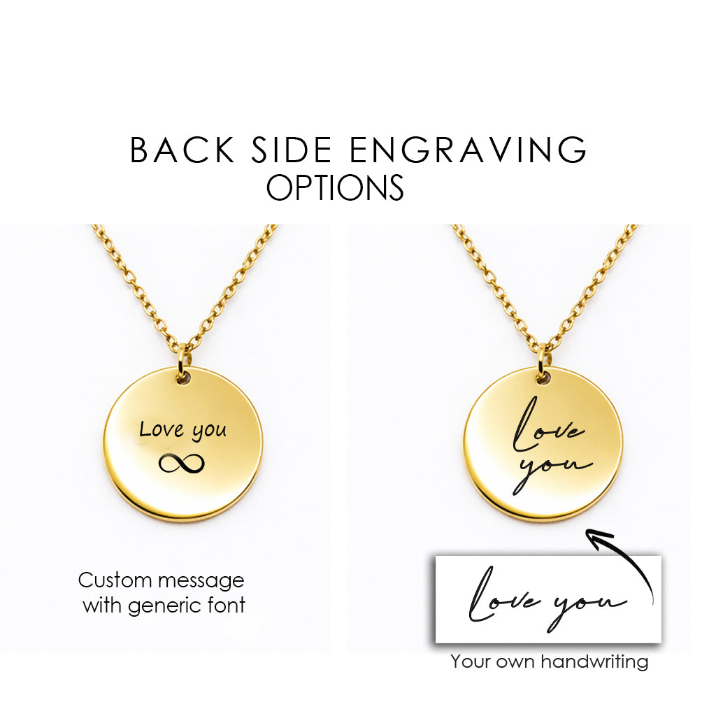Personalized fingerprint necklace with handwriting, memorial keepsake