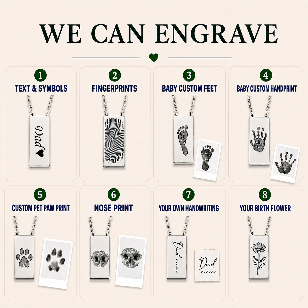Collar de urna de cremación personalizado para cenizas humanas o cabello.