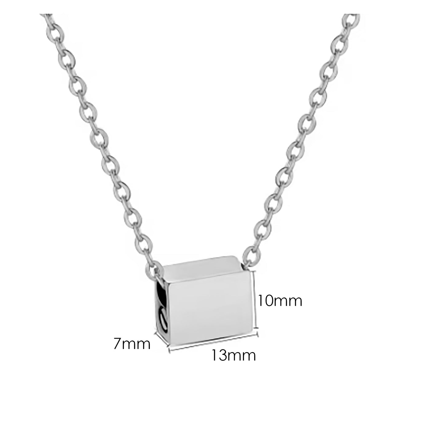 Rectangle urn necklace for ashes, engraved with custom fingerprint