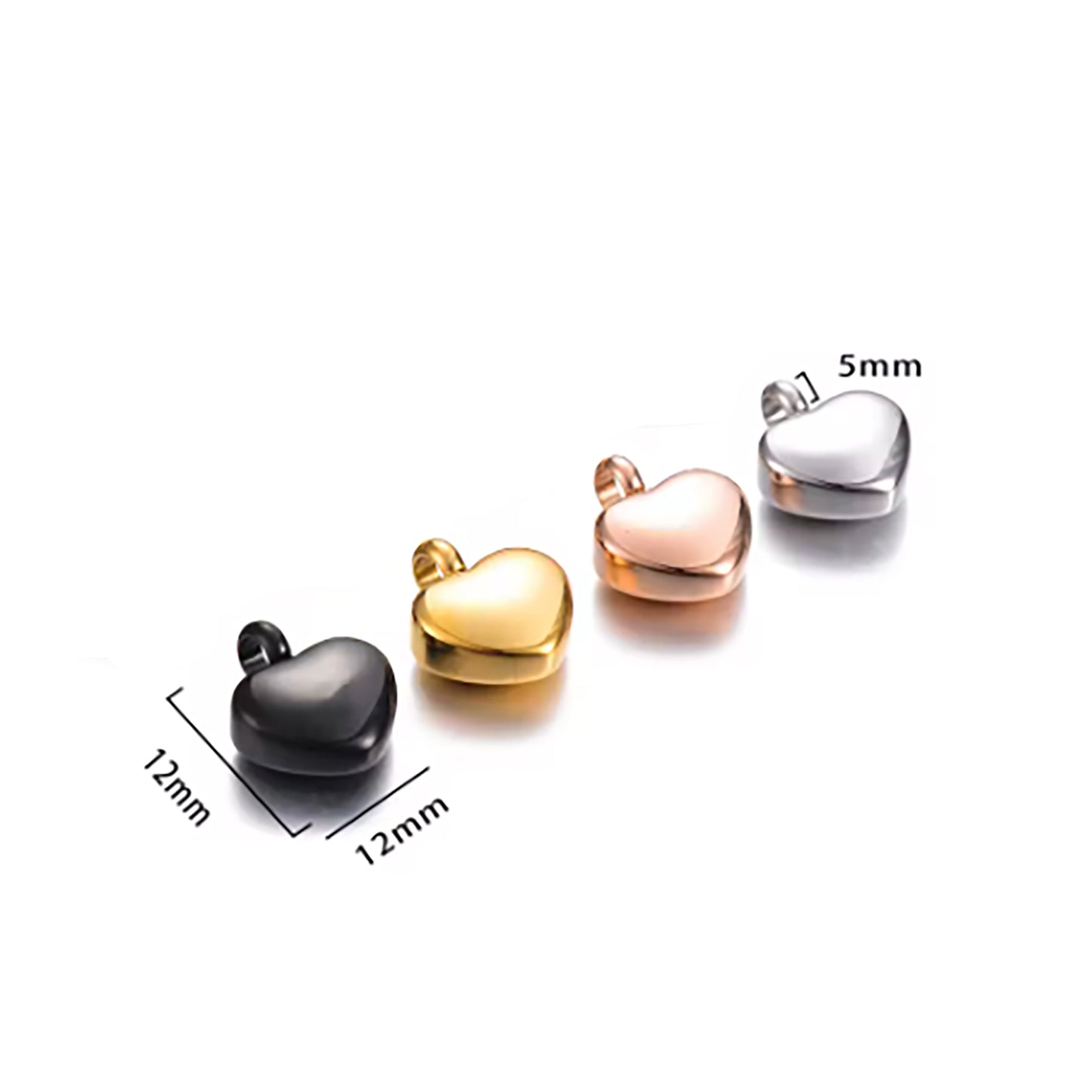 Heart urn charm for ashes compatible with pandora bracelets, engraved with custom fingerprint
