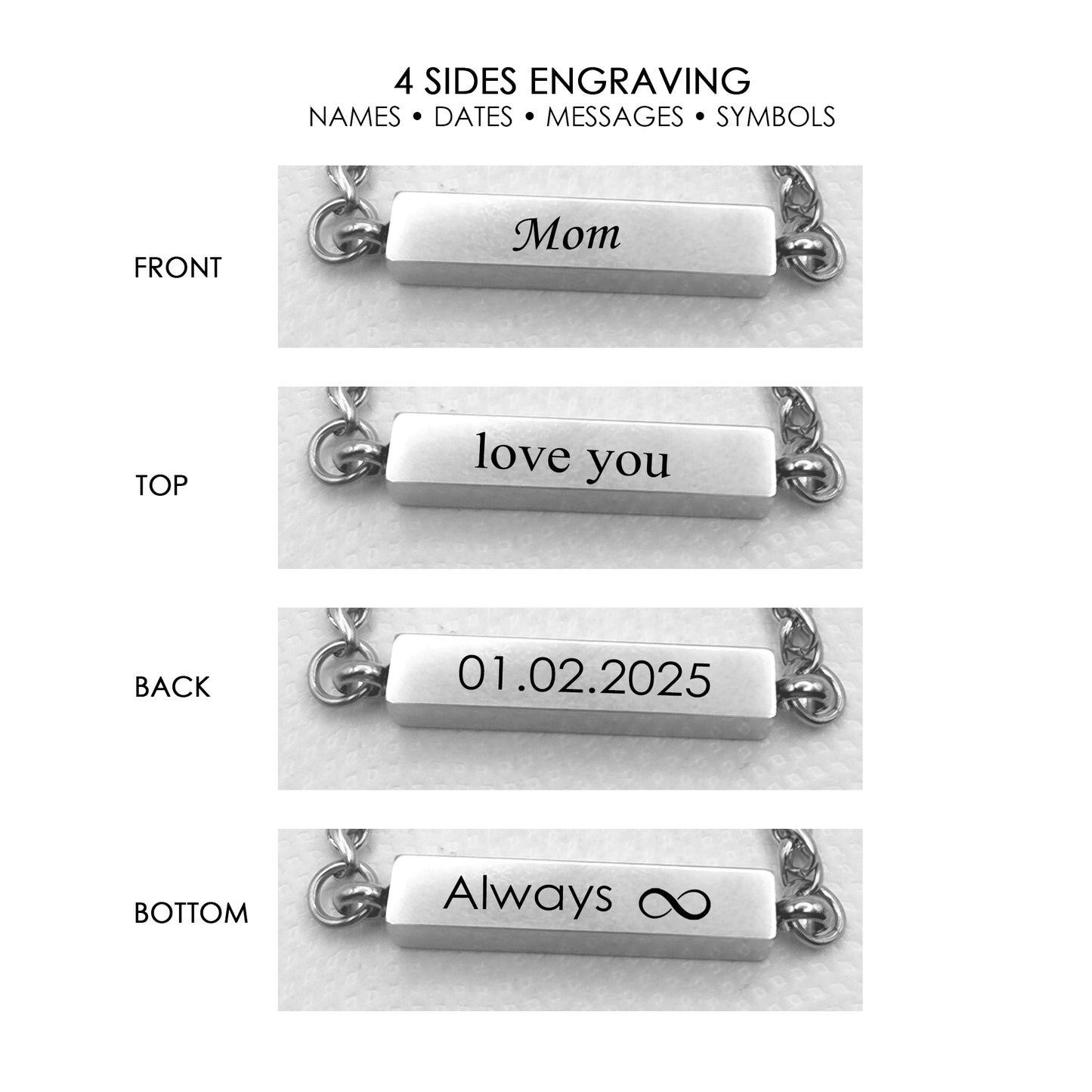 Custom cremation bar urn necklace for ashes.
