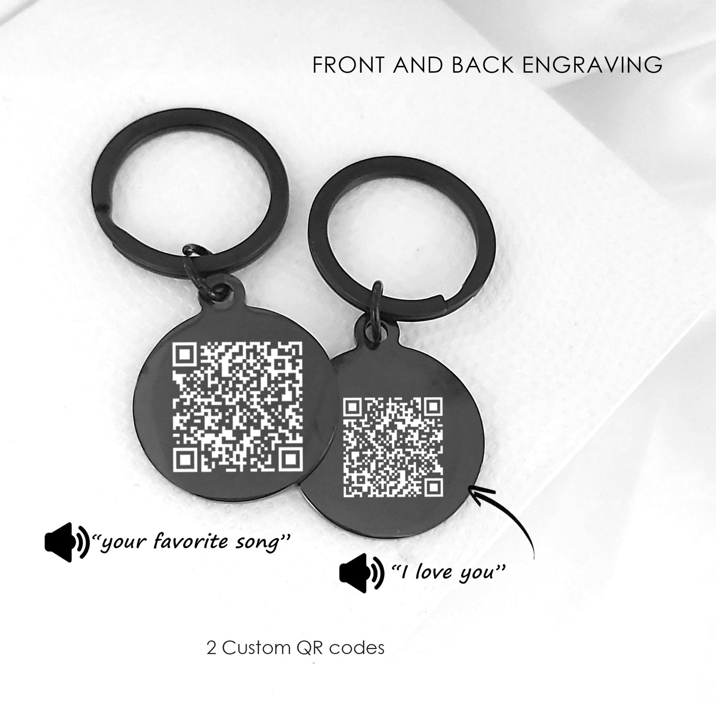Father's day keychain gift for dad and grandad, Personalized QR code keychain with kids voices.