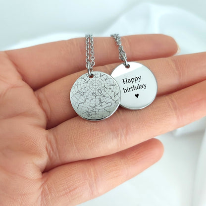 Custom star map necklace for her and him