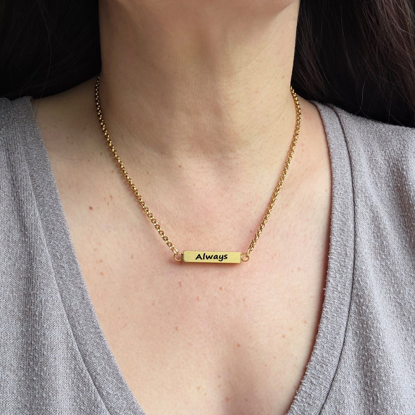 Custom cremation bar urn necklace for ashes.