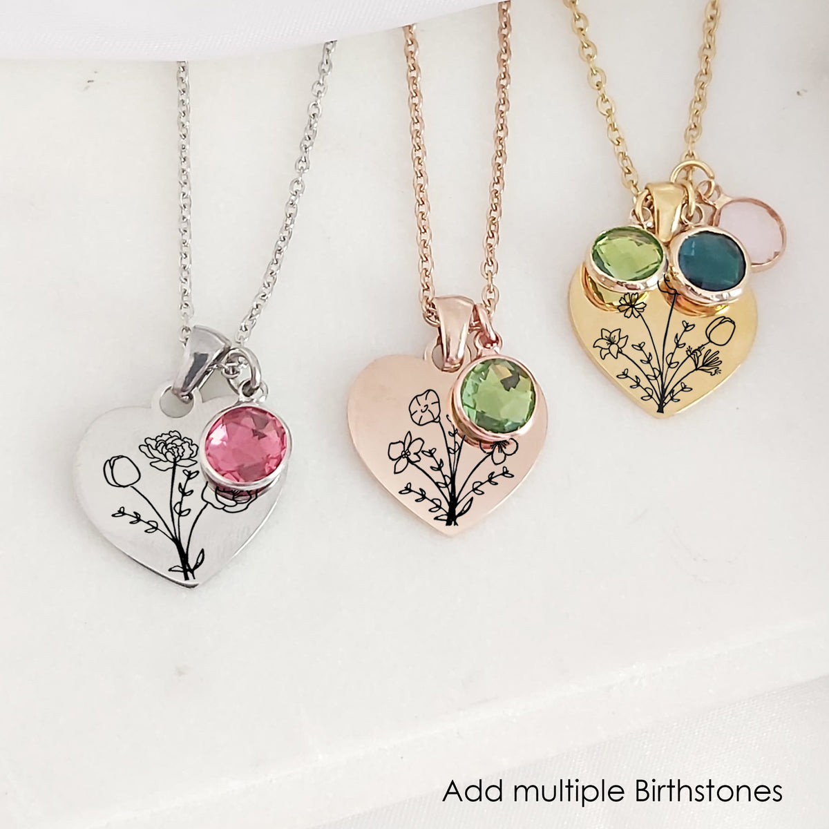 Collar de flor de nacimiento personalizado con nombre.