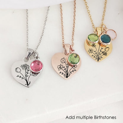 Collar de flor de nacimiento personalizado con nombre.
