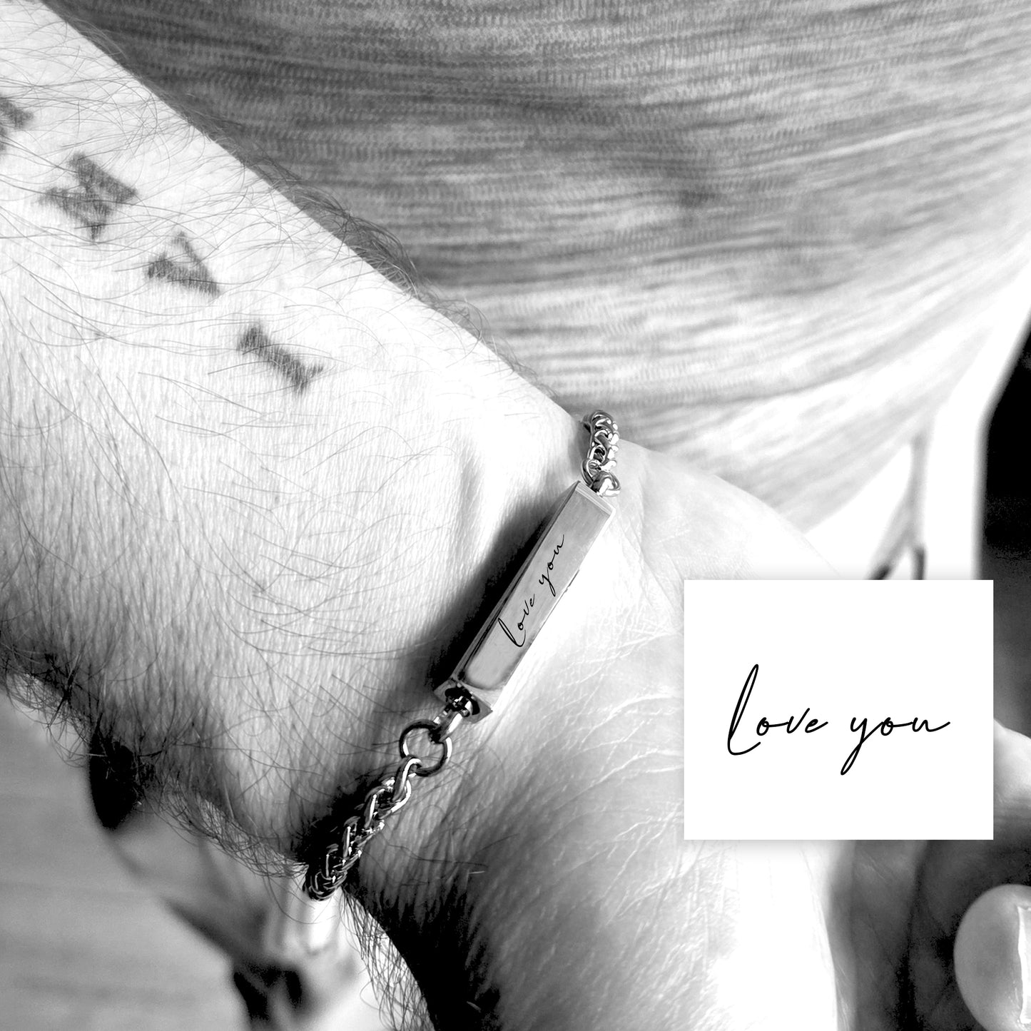 Custom handwriting  bar urn bracelet for ashes.