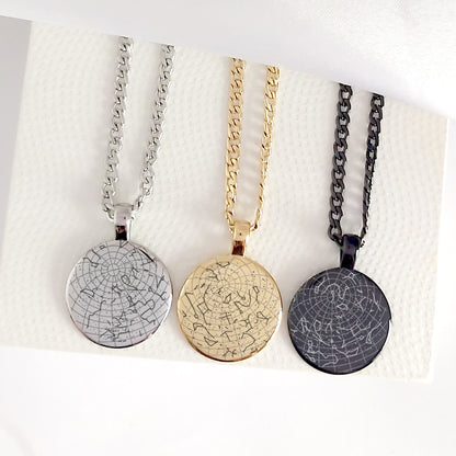 Custom Star Map Necklace for Dad and grandad, New Dad Gift, First Time Dad Keepsake.