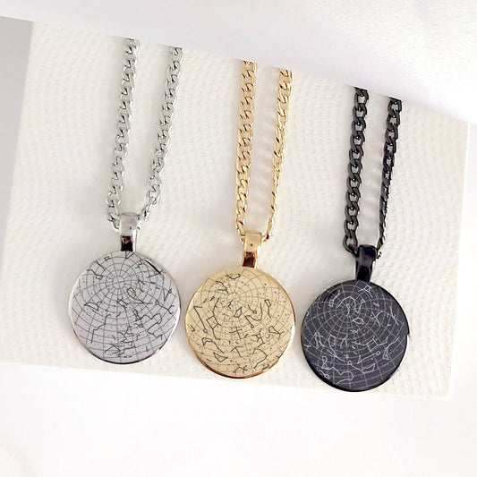 Custom star map necklace for him - mobimomentos