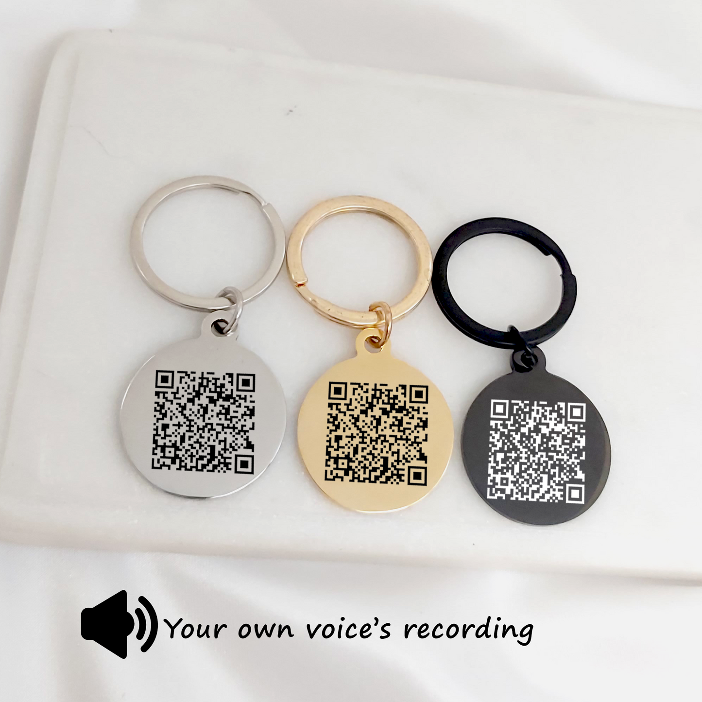 Father's day keychain gift for dad and grandad, Personalized QR code keychain with kids voices.