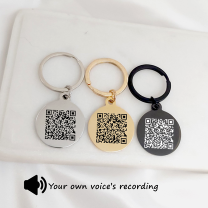 Father's day keychain gift for dad and grandad, Personalized QR code keychain with kids voices.