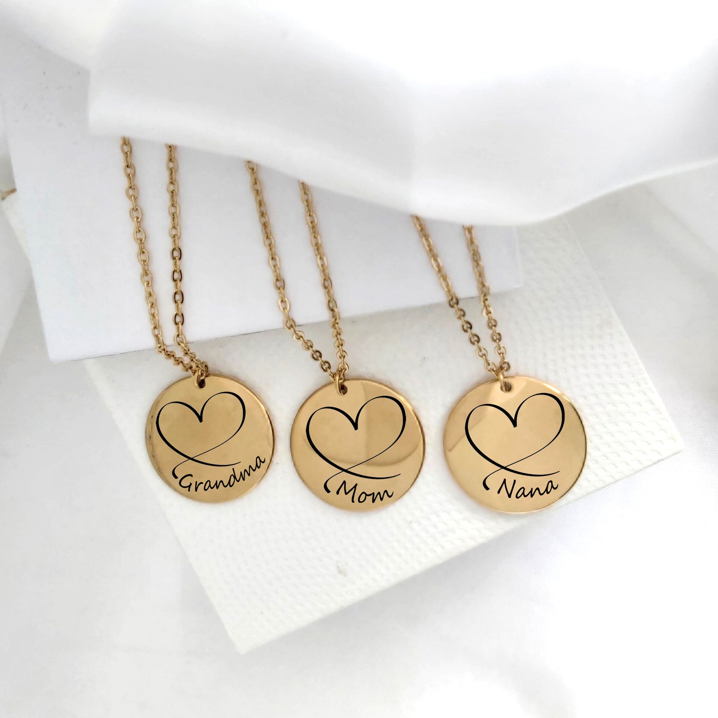 Grandma and mom heart necklace with kids birthstones.
