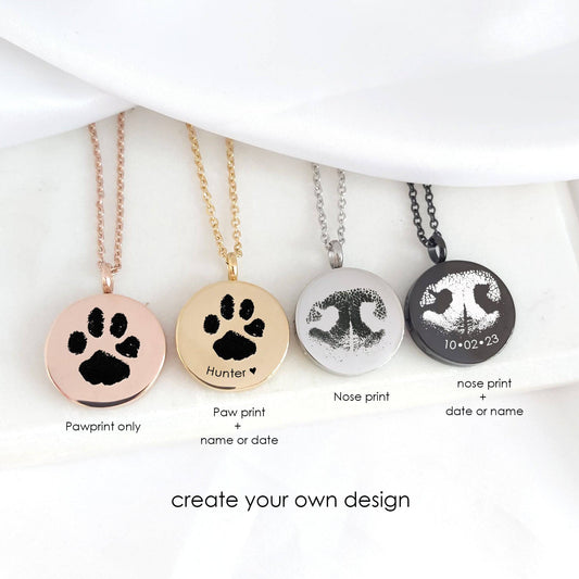 Paw print heart locket necklace with photo. - mobimomentos