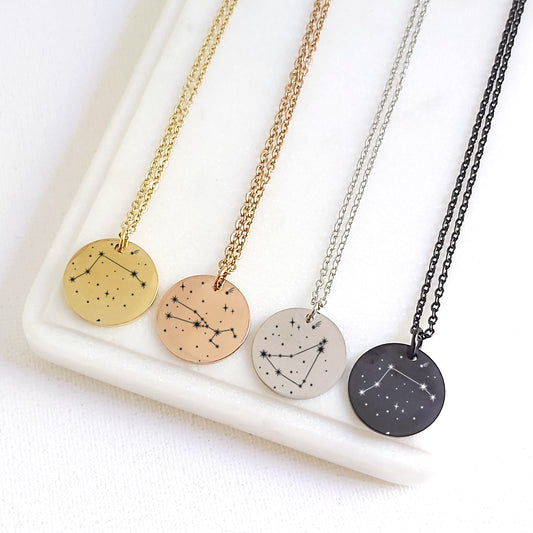 Engraved constellation necklace