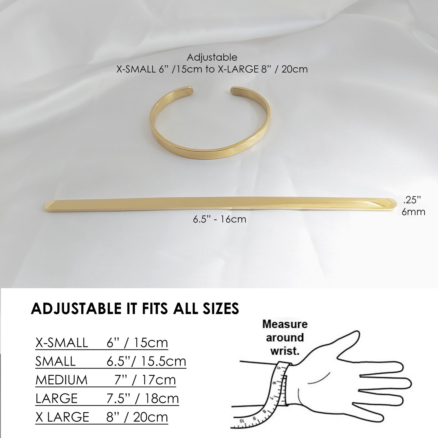 Engraved bangle bracelet with own handwriting