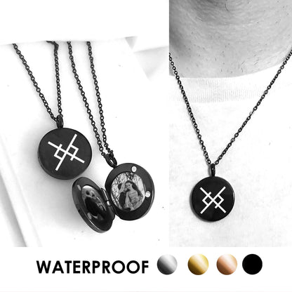 Eternal love Viking love symbol locket with photo for her and him.