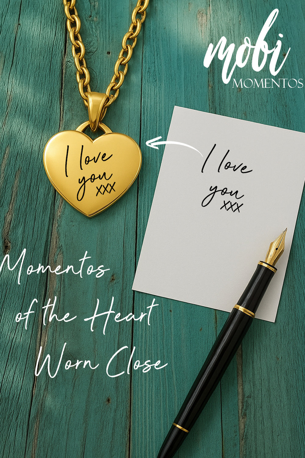 Custom Heart or Round Necklace with Handwriting & Message – Personalized Engraved Keepsake