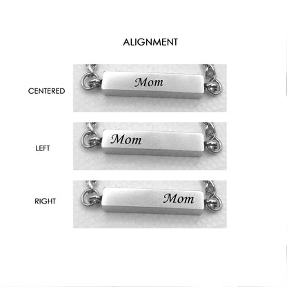 Custom cremation bar urn necklace for ashes.