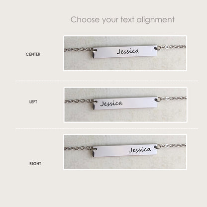 Personalized bar necklace for woman