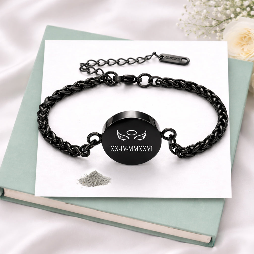 Always Remembered - Personalized Memorial Round Urn Bracelet