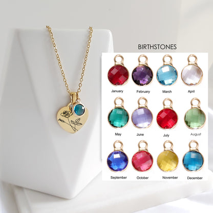 Collier de fleurs de naissance personnalisé avec nom.