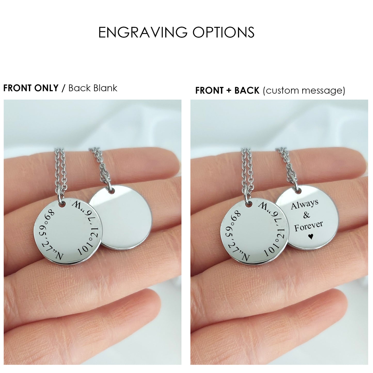 Custom coordinates necklace
