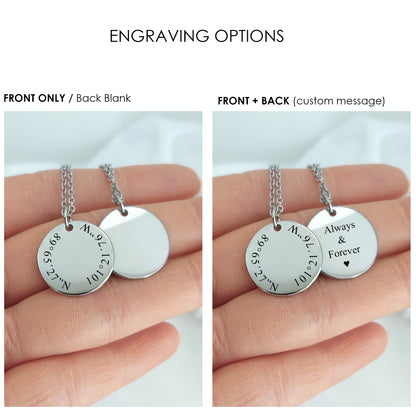 Custom coordinates necklace