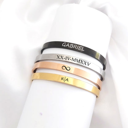 Personalized bangle bracelet for men