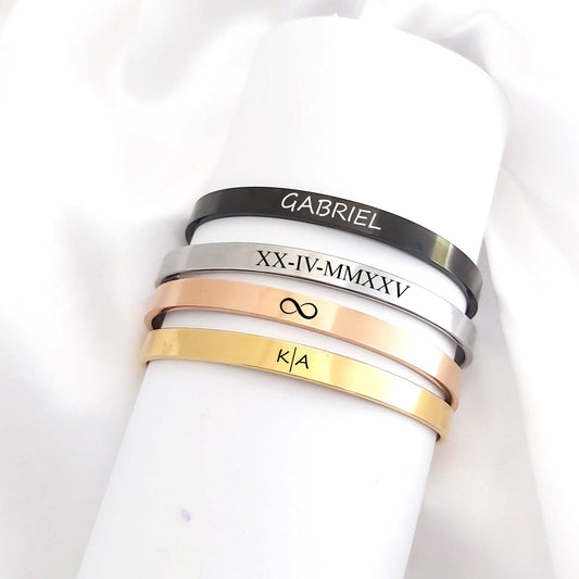 Personalized bangle bracelet for men - mobimomentos