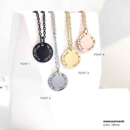Custom coordinates necklace