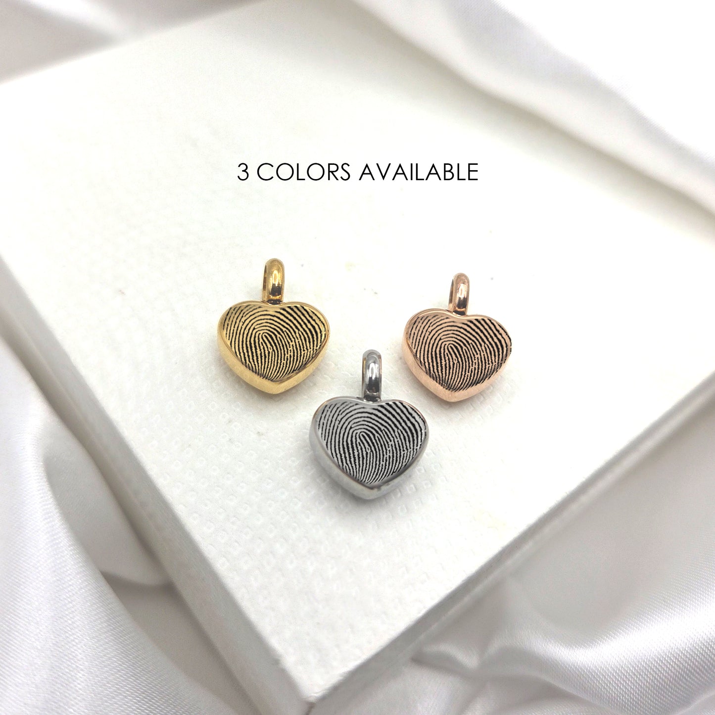 Thumbprint cremation heart urn charm for bracelet for ashes.
