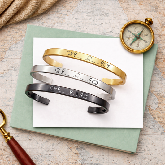 Two Homes, One Love - Two Maps Cuff
