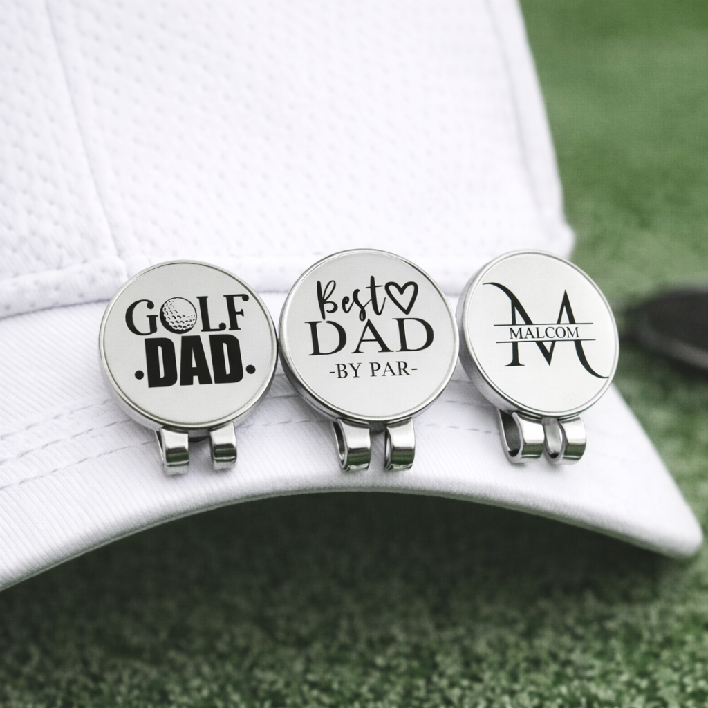 Custom Golf Hat Clip – Personalized Golf Ball Marker Gift for Dad