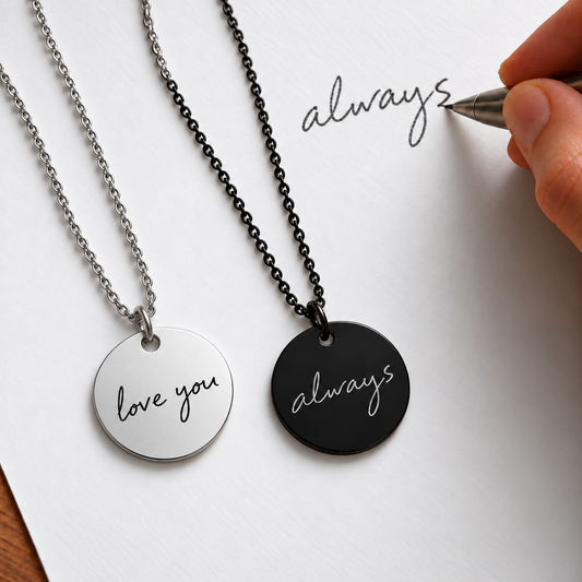 Collar de corazón con huella dactilar personalizado para ella