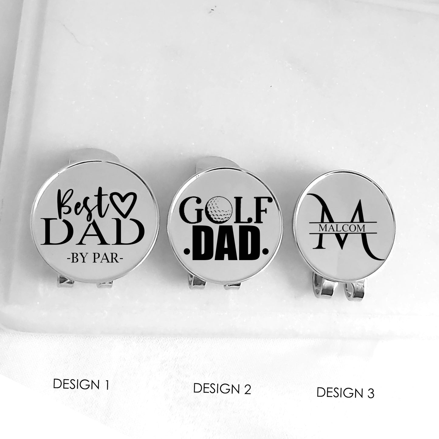 Custom Golf Hat Clip – Personalized Golf Ball Marker Gift for Dad