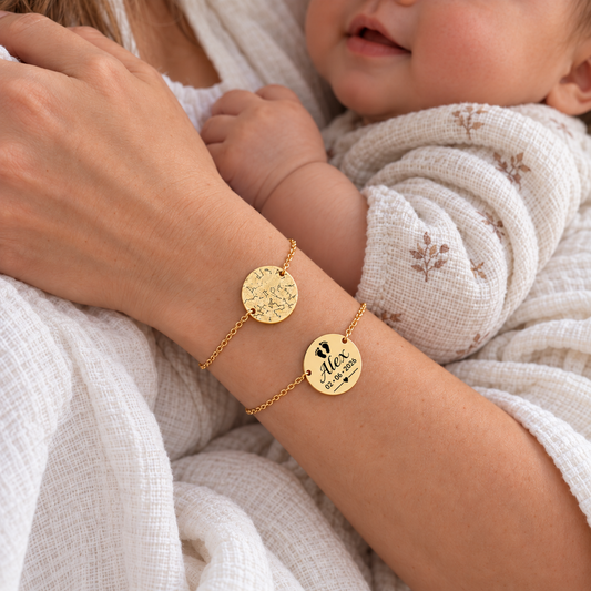 Bracelet personnalisé avec carte des étoiles pour femme