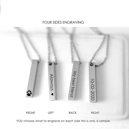 Collar de urna con escritura propia para cenizas humanas.