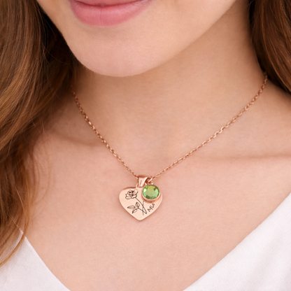Collier de fleurs de naissance personnalisé avec nom.