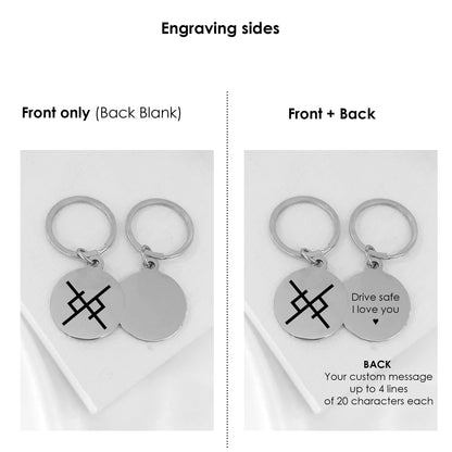 Custom Viking Love Symbol Keychain – Personalized Couple Gift | Eternal Love Keepsake