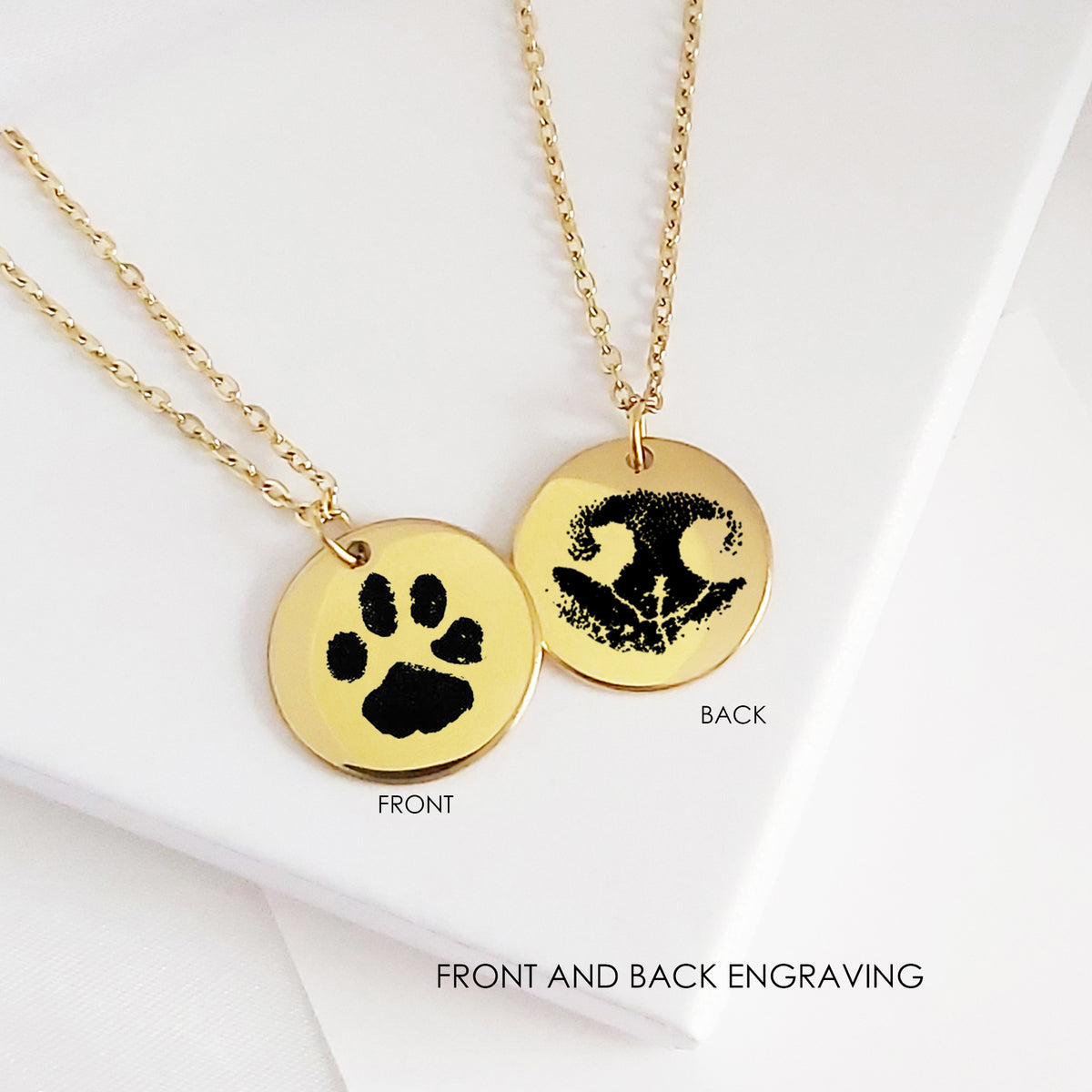 Paw prints in my heart - Custom pet necklace.